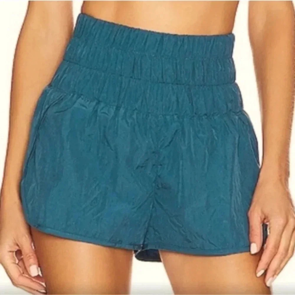 Free People FP Movement The Way Home Short Teal Blue Green Lined Running S - Picture 3 of 7